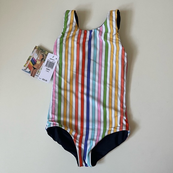 Limeapple Girl’s Rebel - Reversible Rainbow Sunglasses One Piece Swimsuit - Picture 5 of 16